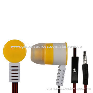 7mm Size Speaker Earphones for iPod, iPhone and iPad, with 1.2m Cable Length